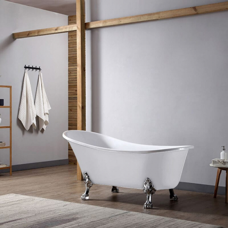 Cazi baie - Cadă de baie freestanding ovala, 176x71 cm, alb lucios, Larissa