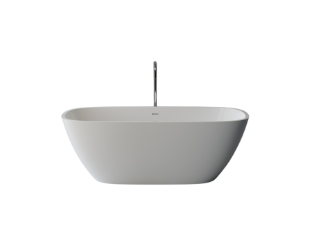 Cada freestanding dreptunghiulara, compozit alb mat, interior lucios, 150x73.6x50.7 cm, Foglia Aura [1]