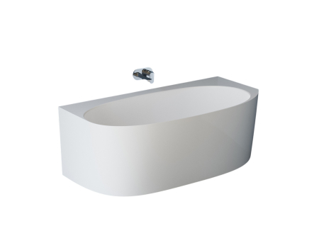 Cada freestanding dreptunghiulara, compozit alb lucios, 160x84x56 cm, Foglia Versailles [1]