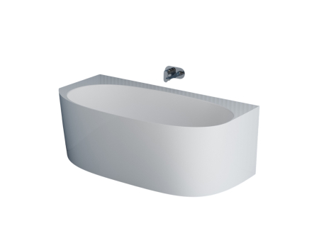 Cada freestanding dreptunghiulara, compozit alb lucios, 160x86x58 cm, Foglia Venetian [1]