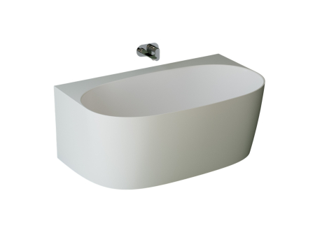 Cada freestanding dreptunghiulara, compozit alb lucios,148x86x58 cm, Foglia Versailles [1]