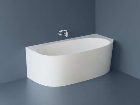 Cazi baie - Cada freestanding dreptunghiulara, compozit alb lucios, 160x84x56 cm, Foglia Versailles