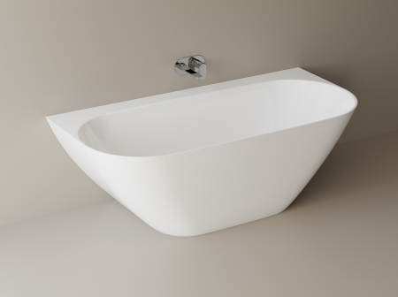 Cazi baie - Cada freestanding dreptunghiulara, compozit alb mat, interior lucios, 170x79.5x58 cm, Foglia Grace