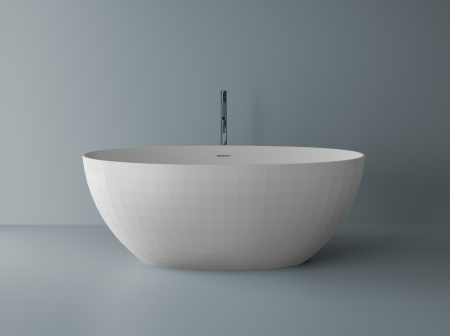 Cazi de baie freestanding - Cada freestanding ovala, compozit alb mat, interior lucios, 167x830x61.9 cm, Foglia Tuxedo