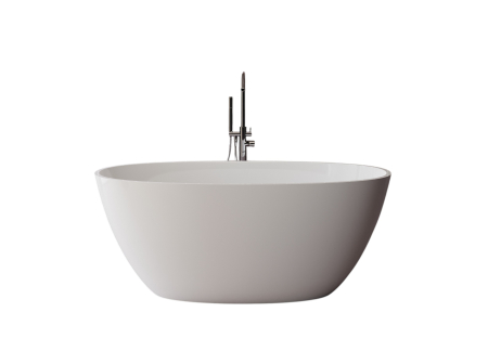 Cada freestanding ovala, compozit alb mat, interior lucios, 149.9x76.2x61 cm Foglia Monaco [1]