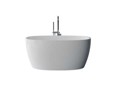 Cada freestanding ovala, compozit alb lucios, 140x70x61.5 cm Foglia Nova [1]