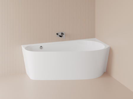Cazi baie - Cada freestanding dreptunghiulara, compozit alb mat, interior lucios,165x84x58 cm, Foglia Isabella