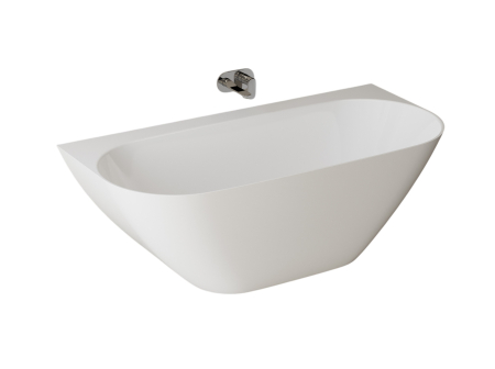 Cada freestanding dreptunghiulara, compozit alb mat, interior lucios, 170x79.5x58 cm, Foglia Grace [1]