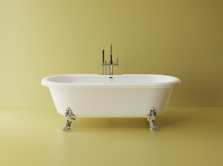 Baie - Cada freestanding ovala, compozit alb lucios, 175x79.3x45.5 cm Foglia Boem