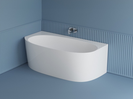 Cazi baie - Cada freestanding dreptunghiulara, compozit alb lucios, 160x86x58 cm, Foglia Venetian