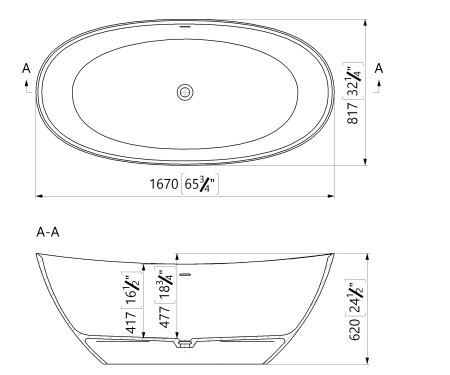 Cada freestanding compozit ovala 167x81 cm, Foglia Maralis [1]