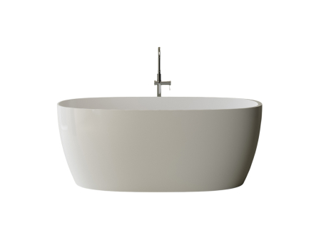 Cada freestanding ovala, compozit alb lucios, 160x70x61.5 cm Foglia Nova [1]