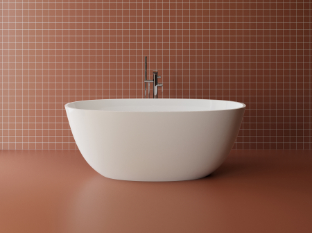 Cazi baie - Cada freestanding ovala, compozit alb lucios, 160x78x61 cm, Foglia Heritage