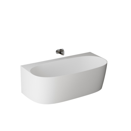 Cada freestanding dreptunghiulara, compozit alb lucios, 170x86x58 cm, Foglia Versailles [1]