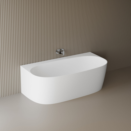 Cazi baie - Cada freestanding dreptunghiulara, compozit alb lucios, 170x86x58 cm, Foglia Versailles