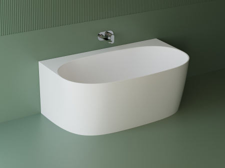 Cazi baie - Cada freestanding dreptunghiulara, compozit alb lucios,148x86x58 cm, Foglia Versailles