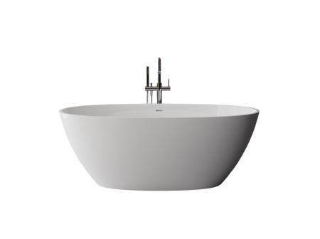 Cada freestanding ovala, compozit alb mat, interior lucios, 167.5x81.3x61 cm, Foglia Cashmere [1]