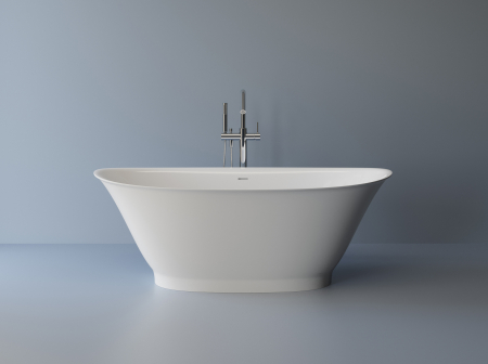 Cazi de baie freestanding - Cada freestanding ovala, compozit alb lucios 163x80x60 cm, Foglia Prisma