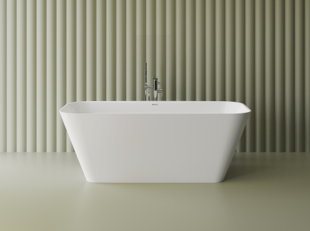 Cazi de baie freestanding - Cada freestanding dreptunghiulara, compozit alb mat, interior lucios,167.6x78.7x61 cm, Foglia Corsica