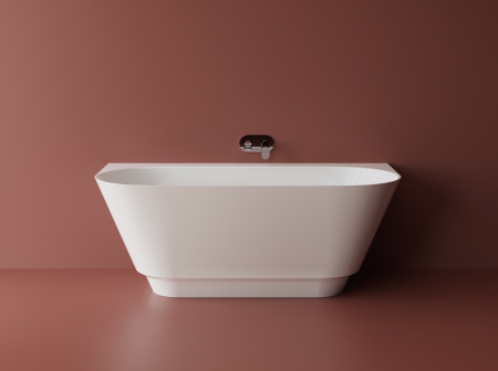 Cazi de baie freestanding - Cada freestanding ovala, compozit alb mat, interior lucios,160x78.8x60.7 cm, Foglia Calliope