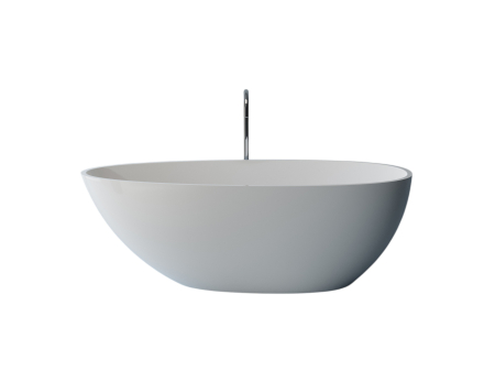 Cada freestanding ovala, compozit alb lucios, 168x82x55 cm, Foglia Artemis [1]