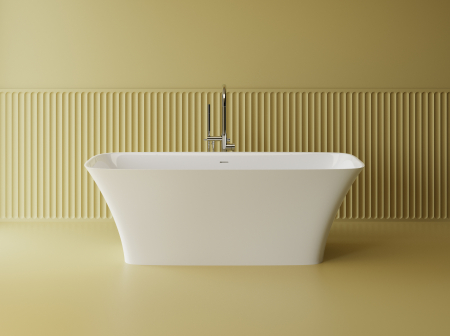 Cazi de baie freestanding - Cada freestanding dreptunghiulara, compozit alb lucios, 174.5x75.3x60 cm, Foglia Harmony