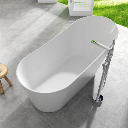 Cada freestanding compozit, 170 x 73 cm, ovala, alb lucios, Foglia Viva [4]