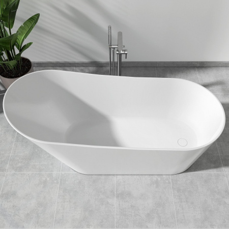 Cada freestanding compozit, 170 x 73 cm, ovala, alb lucios, Foglia Viva [2]