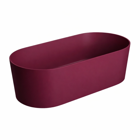 Produse Premium – Pentru băi deosebite - Cada freestanding compozit, burgundy mat, 180x76 cm, Foglia Terra