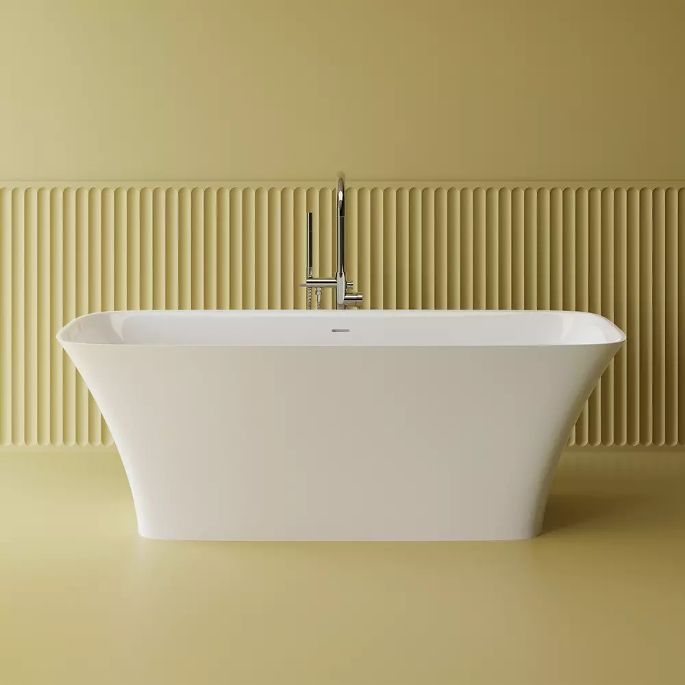 Cazi de baie freestanding - Cada freestanding, din compozit, 175x76 cm, cu preaplin,  Marmite Corsica