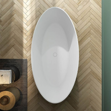 Cada baie freestanding, ovala, 170x85 cm, alb lucios, cu iluminare LED, Gloria [5]