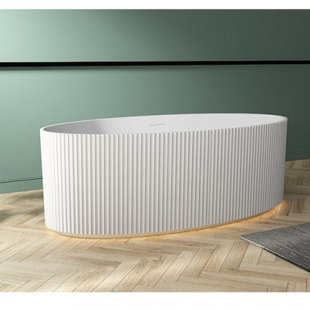 Cada baie freestanding, ovala, 170x85 cm, alb lucios, cu iluminare LED, Gloria [3]