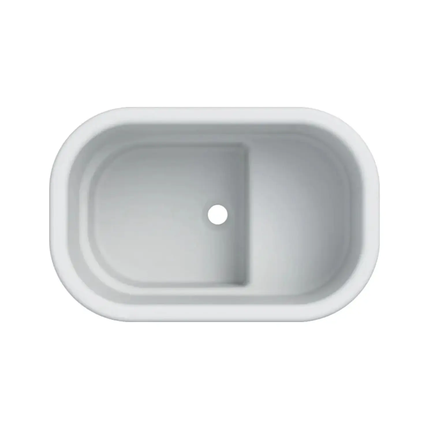 Cada baie copii - Cada ovala de baie copii, montare in placa, 71,5 cm x 46,5 cm, alb alpin, Varicor, antibacteriana, Geberit Bambini