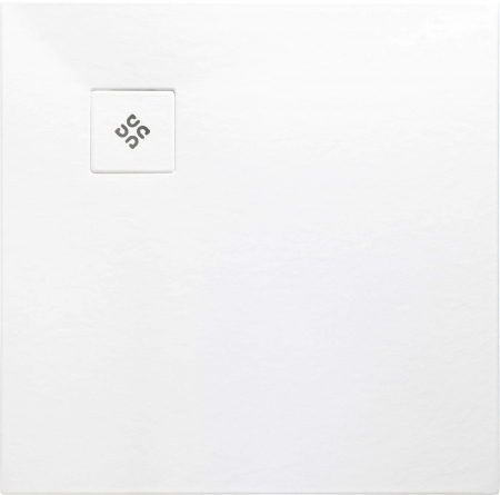 Cadita de dus patrata, acril, slim, alb, 80x80x4 cm, Deante Silia [1]