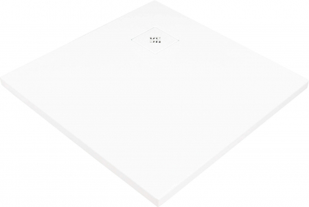 Baie - Cadita de dus patrata, acril, slim, alb, 80x80x4 cm, Deante Silia
