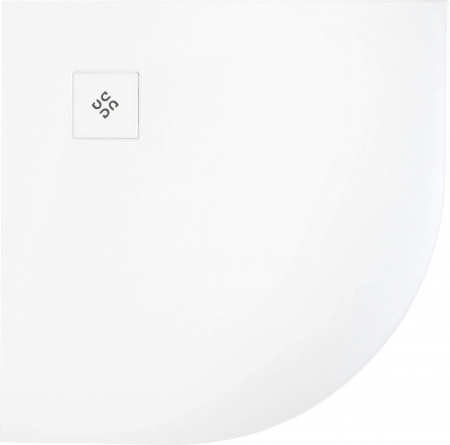 Cadita de dus semirotunda, acril, 90x90x3.5 cm, alb, Deante Silia [1]
