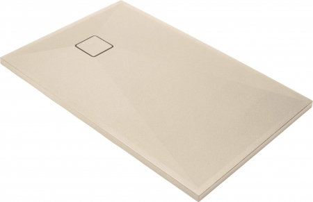 Baie - Cadita de dus dreptiunghiulara, din granit, slim, Bej, 120x80x3.6 cm, Deante Correo