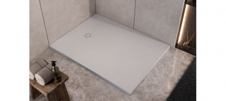 Cadita de dus dreptunghiulara, din marmura turnata, Alba, 120x80x3.5 cm, KolpaSan Hopp [2]