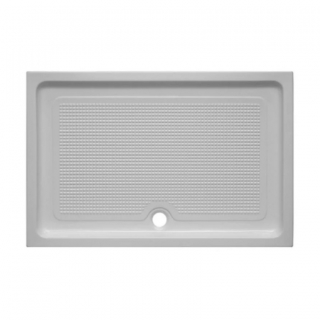Baie - Cadita de dus dreptungiulara, acril, Alba, 100x80x15 cm, Belform, Bella, sifon inclus