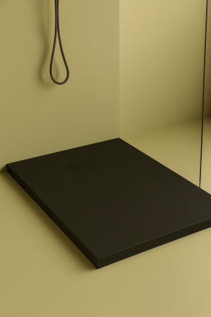 Cadita de dus patrata, din compozit, neagra, 80x80 cm, Foglia Square [1]