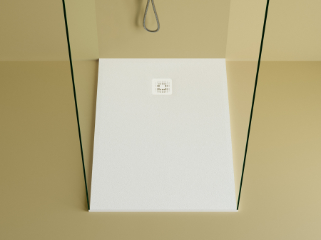 Cadite dus - Cadita de dus din compozit, alba, 120x90 cm, Foglia Texture