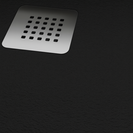 Cadita de dus patrata, din compozit, neagra, textura antislip, 90x90 cm, Foglia Shape [1]