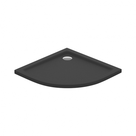 Baie - Cadita de dus remirotunda, acril, slim, negru mat, 90x90x4 cm, Cersanit Tako Slim
