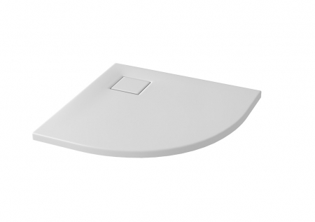 Cadita de dus remirotunda, acril, slim, alb mat, 80x80x4 cm, Cersanit Tako Slim [1]