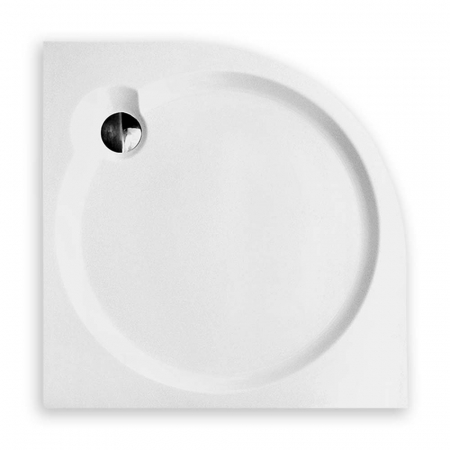 Baie - Cadita de dus semirotunda, din acril, Alba, 90x90x6 cm, Roth Dream Flat