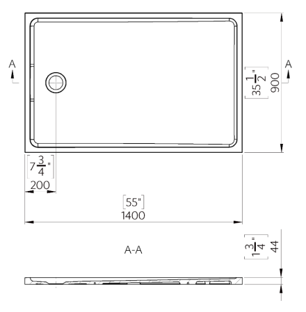 Cadita dus 140x90 cm din compozit, dreptunghiulara, alba, Foglia Elysium [1]