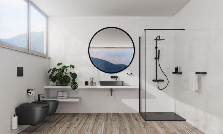 Cadita dus compozit slim antracit 120x90 cm Deante, Correo [2]