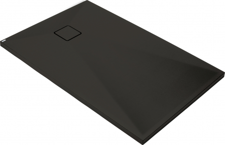 Cadite dus - Cadita dus compozit slim neagra 100x70 cm Deante Correo