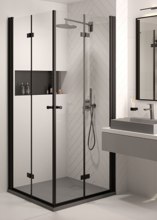 Cadita dus compozit slim patrata gri 90x90 cm Deante, Correo Square [2]