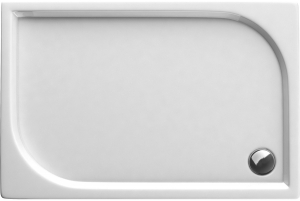 Cadite dus - Cadita dus slim dreptunghiulara, 120x90 cm, culoare alba Deante, Cubic